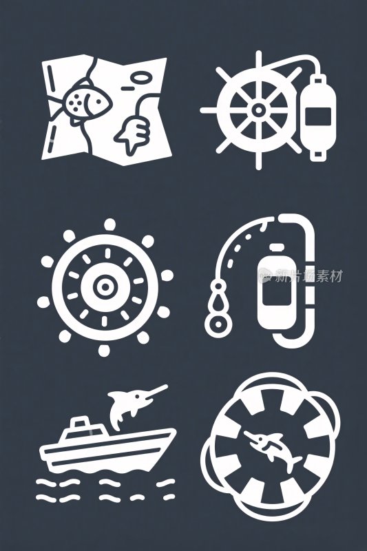 海洋航海相关图标集合