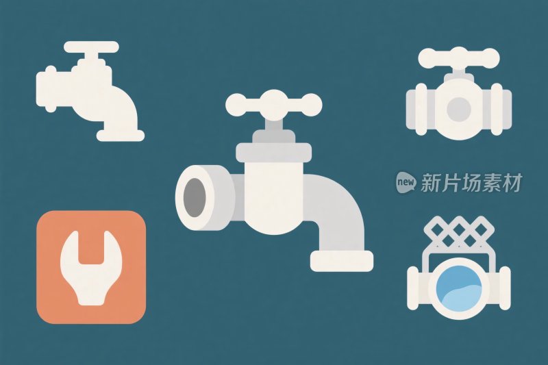 水龙头工具插画