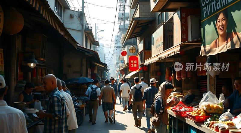 繁华街市热闹非凡琳琅满目商品琳琅满目人来人往熙熙攘攘