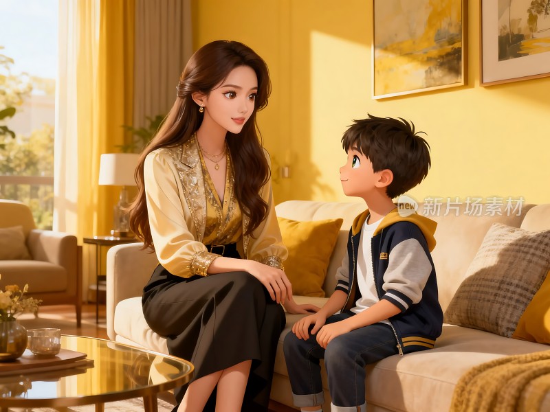 温馨母子上演心灵交流