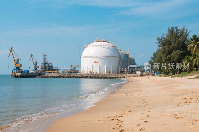 海边工业设施景观