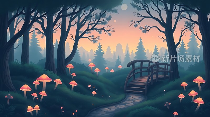 神秘森林小径上的奇幻之旅