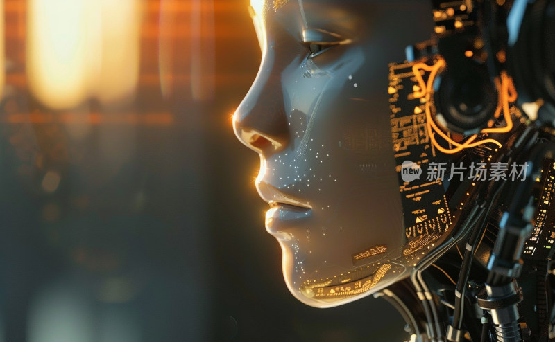 未来科幻智能AI机器人插画