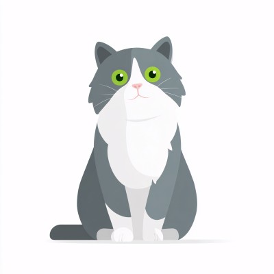 可爱的灰白猫咪插画 可爱的灰白猫咪插画