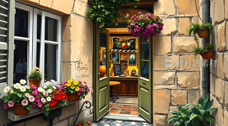 温馨小院花团锦簇绿意盎然