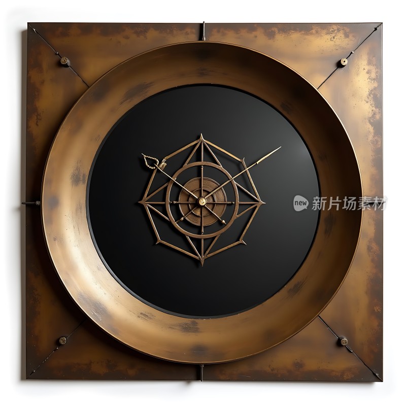 古铜色金属时钟