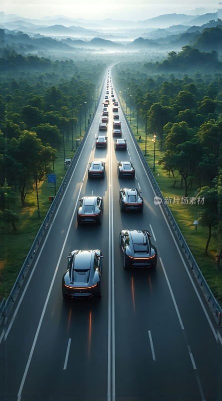 高速公路上的汽车行驶图