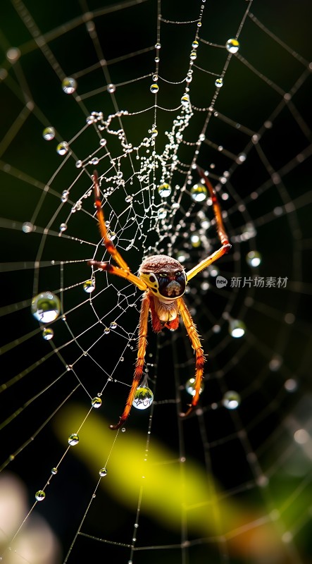 晨露中的蛛网世界