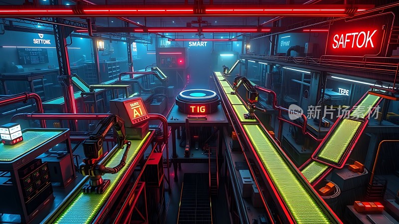 未来工厂AI与机械臂协作生产