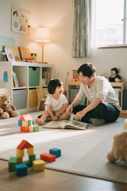 母子温馨共读时光