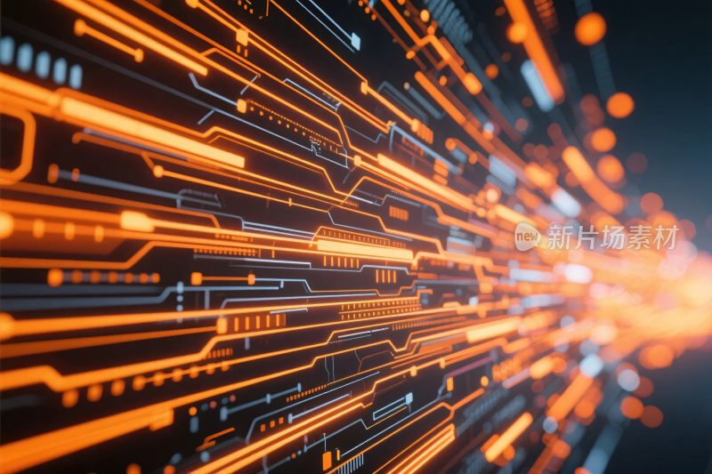 科技光轨电路插画