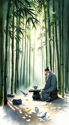 竹影斑驳下的沉思 竹影斑驳下的沉思