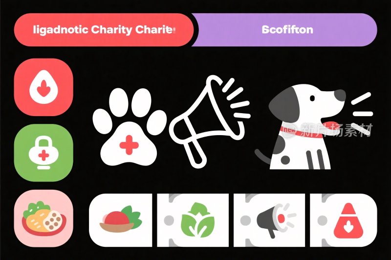 宠物公益插画图标