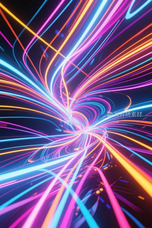 炫彩光轨艺术插画