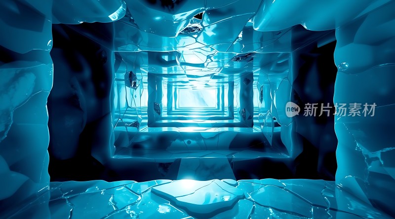 冰封隧道光影交错神秘莫测