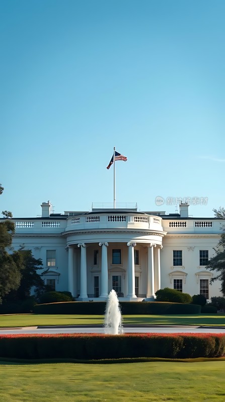 白宫前的喷泉美景