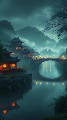 古桥夜色映水乡 古桥夜色映水乡