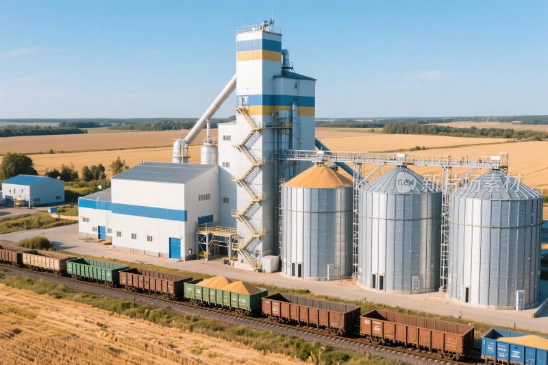 大型粮仓工业设施场景