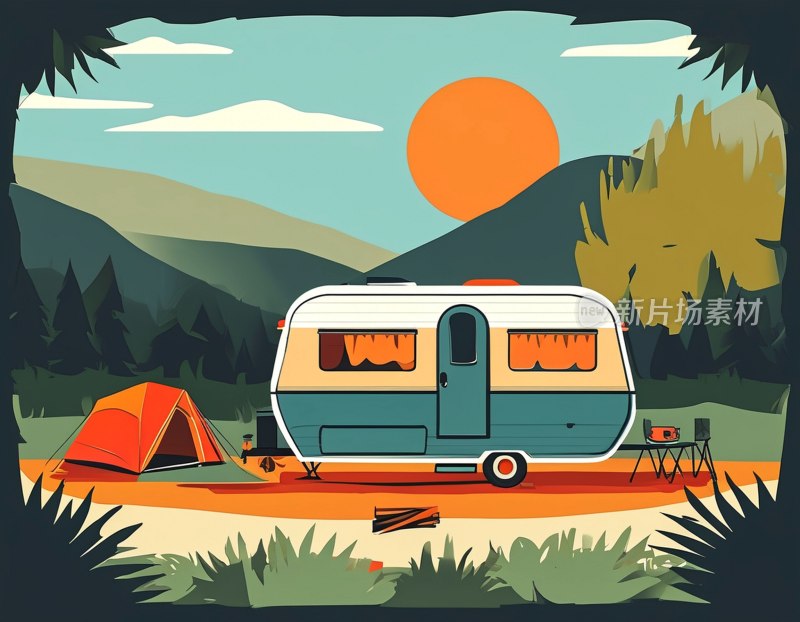 露营车旅行图