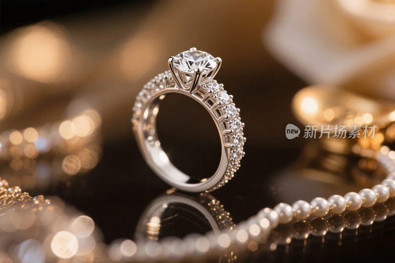 钻石戒指珠宝特写