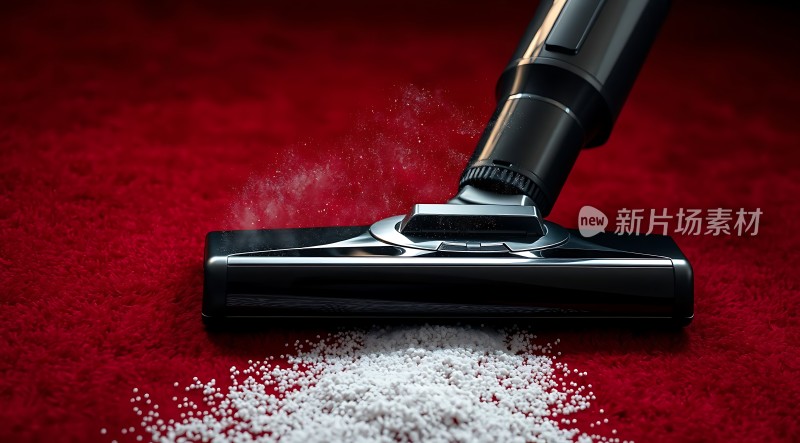 吸尘器清洁红色地毯