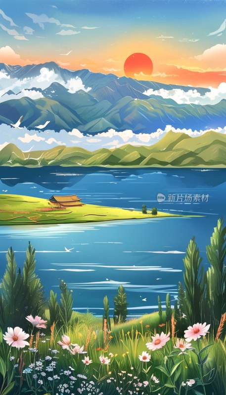 青海湖夏景美如画