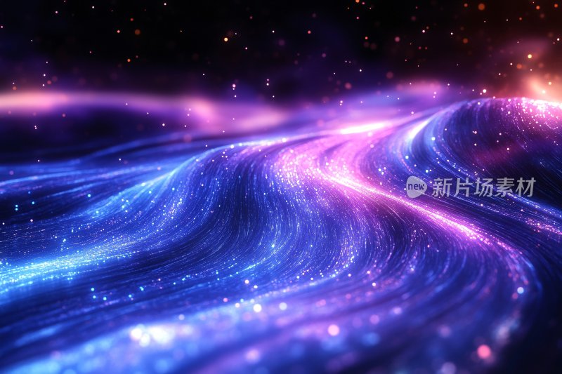 梦幻绚丽的星空光带景象