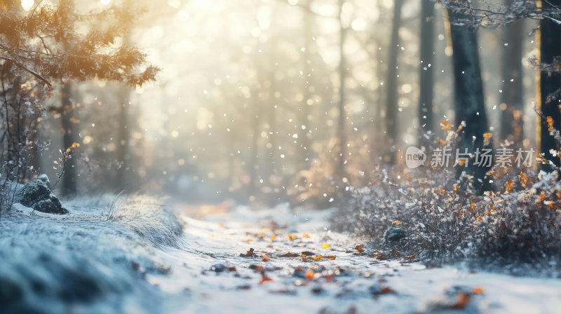 冬天树林冬季风景冬日雪景风光