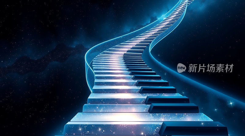 钢琴键通向星空之路