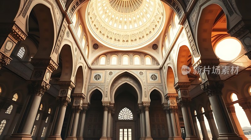 阳光下的宏伟宫殿内部