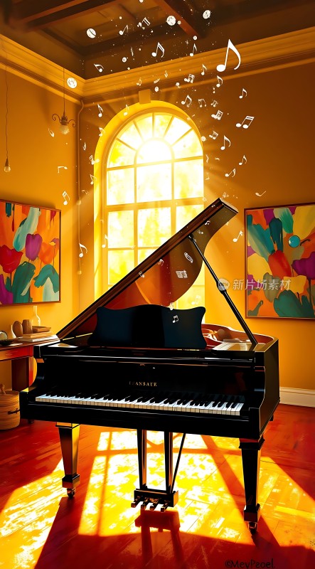 阳光下的钢琴