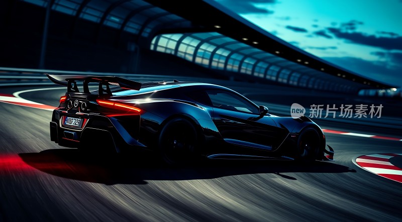 赛道上的黑色赛车