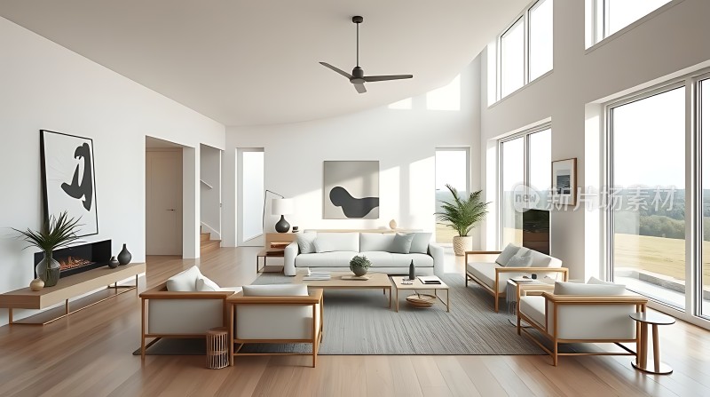 现代简约客厅设计宽敞明亮家具简洁大方