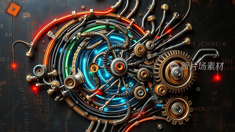 机械之心齿轮与光效交织的未来科技