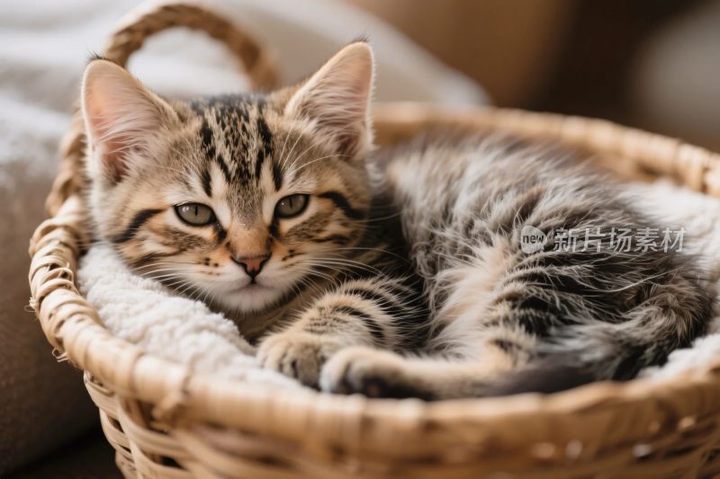 篮子里的可爱小猫咪