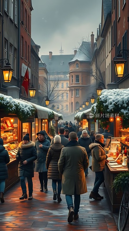 冬日集市繁华夜市
