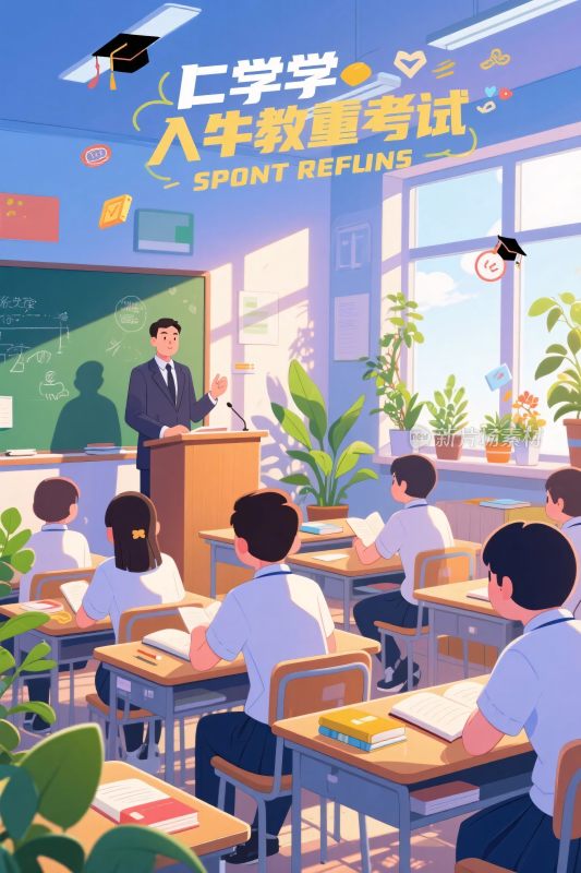 教室教学插画场景