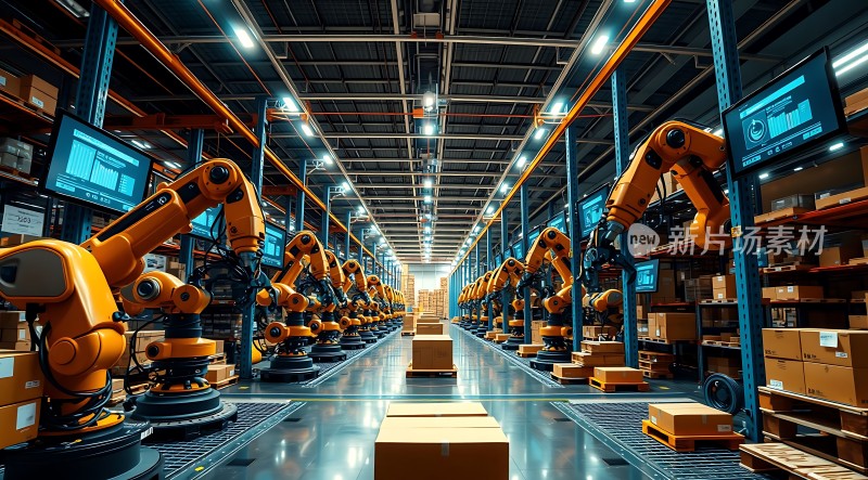 智能仓储机器人搬运货物