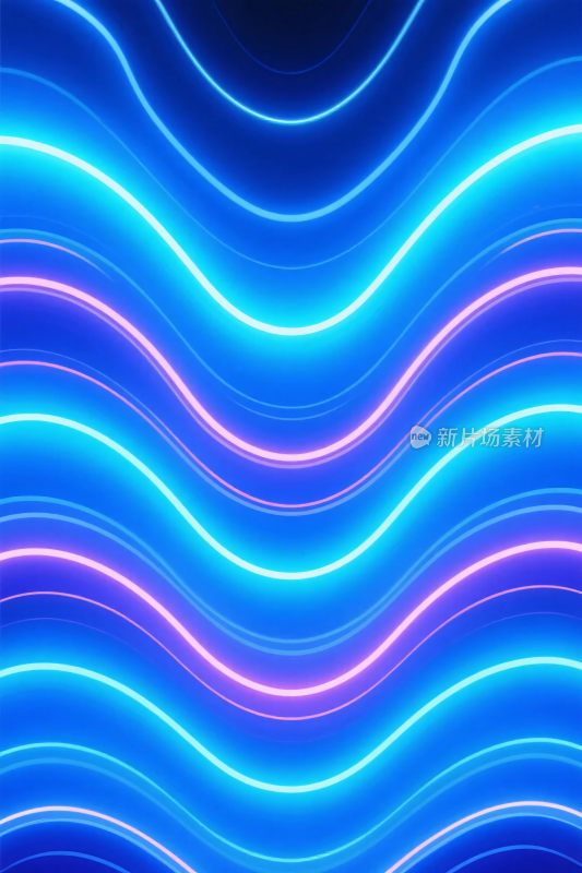 霓虹波浪线条插画