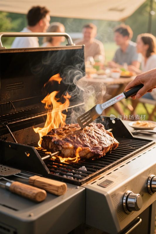 户外烧烤聚会场景