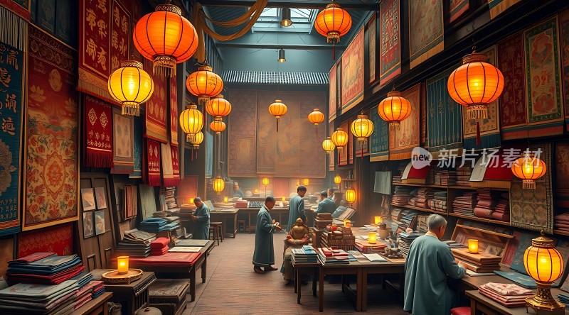 古色古香布料店