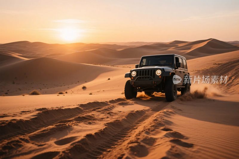 沙漠中行驶的越野车