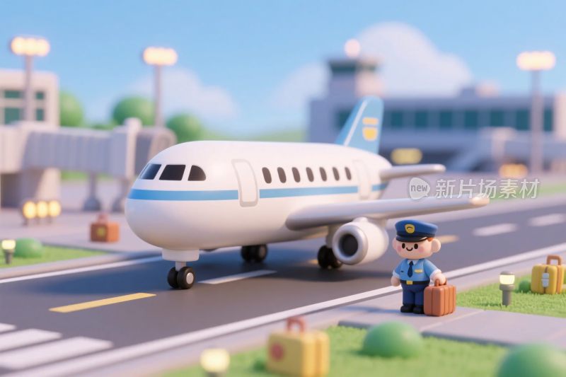 机场插画场景