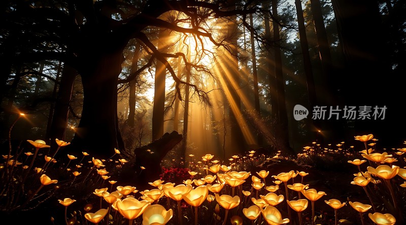 阳光下的森林秘境