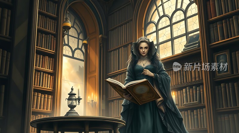 图书馆里的神秘女子