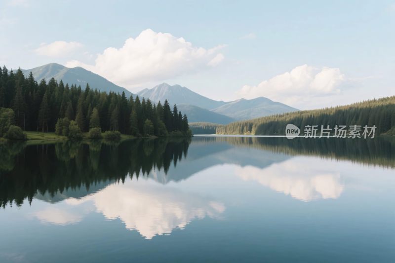 山水湖景风景图
