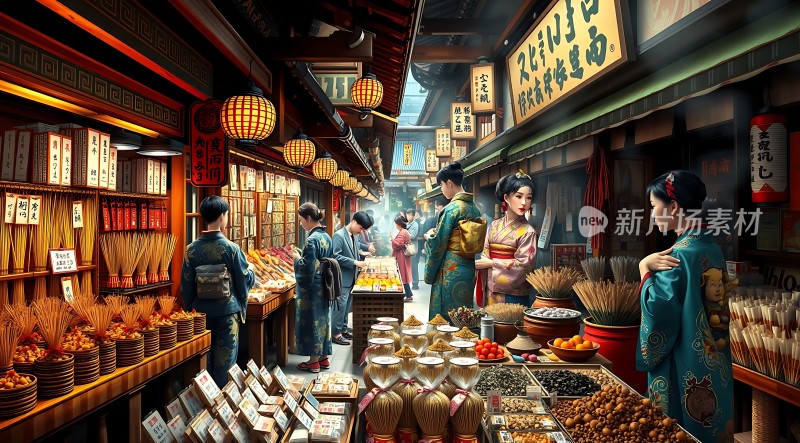 古街市集繁华景象