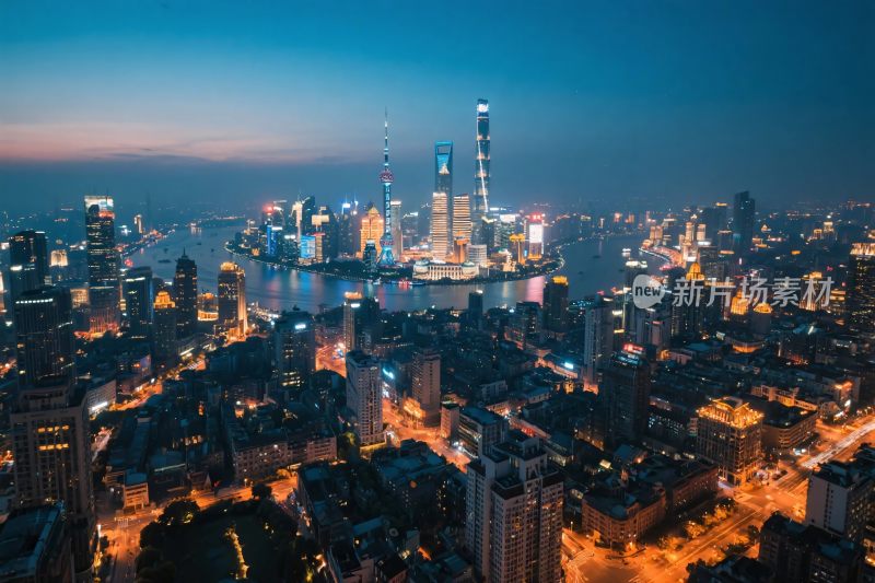 上海城市夜景全景