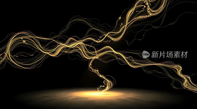 新片场素材金色光束交织