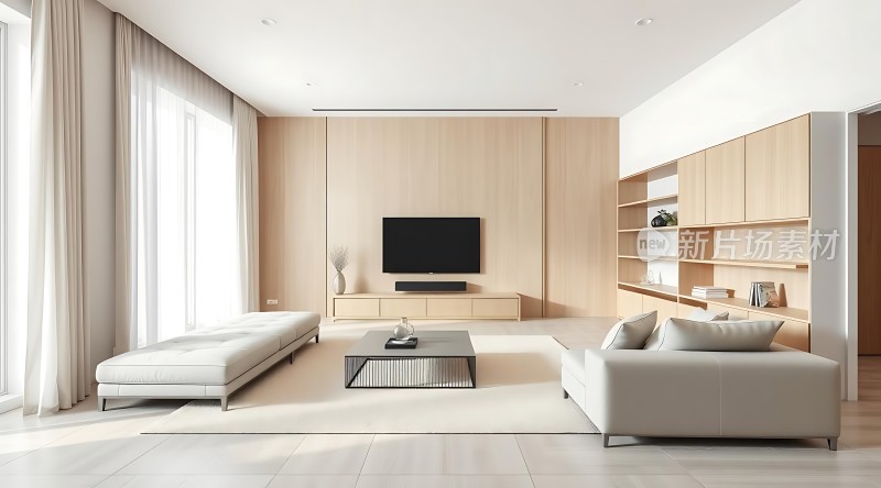 现代简约客厅设计宽敞明亮家具简洁大方